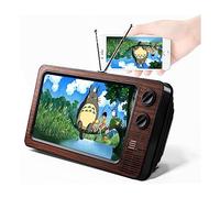 STEBRUAM 12" Loupe d'écran,3D HD Loupe d'écran de Téléphone Portable Amplificateur d'écran Support de Phone Pliable（Brun）