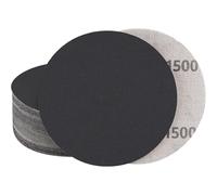 STEBRUAM 30Pcs Disque a Poncer 150mm Grain 1500 Papier Abrasif | Silicon Carbide,No Hole,Dry Wet,Sandpaper,Random Orbital Sander