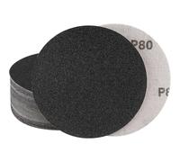 STEBRUAM 30Pcs Disque a Poncer 150mm Grain 80 Papier Abrasif | Silicon Carbide,No Hole,Dry Wet,Sandpaper,Random Orbital Sander