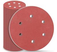 STEBRUAM 30Pcs Disque Poncage 225 mm, Disque Abrasif 225mm 6 Trous Ronds Papier Abrasif Grain P150 Disques Abrasifs pour Cloisons Sèches Ponceuse Girafe