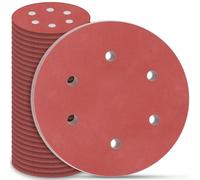 STEBRUAM 30Pcs Disque Poncage 225 mm, Disque Abrasif 225mm 6 Trous Ronds Papier Abrasif Grain P240 Disques Abrasifs pour Cloisons Sèches Ponceuse Girafe