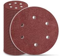 STEBRUAM 30Pcs Disque Poncage 225 mm, Disque Abrasif 225mm 6 Trous Ronds Papier Abrasif Grain P40 Disques Abrasifs pour Cloisons Sèches Ponceuse Girafe