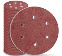 STEBRUAM 30Pcs Disque Poncage 225 mm, Disque Abrasif 225mm 6 Trous Ronds Papier Abrasif Grain P60 Disques Abrasifs pour Cloisons Sèches Ponceuse Girafe