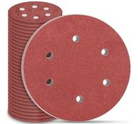 STEBRUAM 30Pcs Disque Poncage 225 mm, Disque Abrasif 225mm 6 Trous Ronds Papier Abrasif Grain P80 Disques Abrasifs pour Cloisons Sèches Ponceuse Girafe