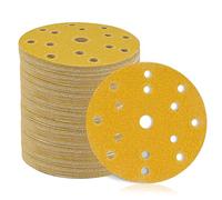 STEBRUAM 50 pièces Disque de Ponçage 150mm Disque Abrasif P60 P80 P120 P180 P400 Grains 15 trous Idéal pour Poncer/Polir/Dérouiller Excentrique ronde