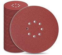STEBRUAM 50 Pièces Disque Poncage 225 mm, Disques Abrasifs 9 In 8 trous Ronds Papier for Ponceuse Girafe（Grain 40 60 80 120 240 ）