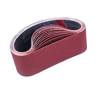 STEBRUAM Bande Abrasive 75 x 533 mm, Bandes Abrasives Mixte (3x grains 80/120/150/240/400) pour Ponceuses à Bande（15 pièces ）