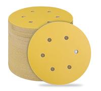 STEBRUAM Disques Abrasifs 150mm,50 Pièces Abrasifs de Ponçage Ponceuse tampons ponçage ronds 6 trous Grain 320 pour Poncer Polir Dérouiller pour Ponceuse Excentrique