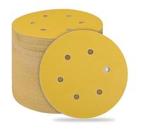 STEBRUAM Disques Abrasifs 150mm,50 Pièces Abrasifs de Ponçage Ponceuse tampons ponçage ronds 6 trous Grain 220 pour Poncer Polir Dérouiller pour Ponceuse Excentrique
