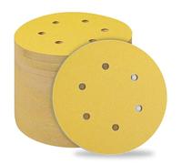 STEBRUAM Disques Abrasifs 150mm,50 Pièces Abrasifs de Ponçage Ponceuse tampons ponçage ronds 6 trous Grain 80 pour Poncer Polir Dérouiller pour Ponceuse Excentrique