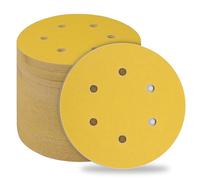 STEBRUAM Disques Abrasifs 150mm,50 Pièces Abrasifs de Ponçage Ponceuse tampons ponçage ronds 6 trous Grain 120 pour Poncer Polir Dérouiller pour Ponceuse Excentrique