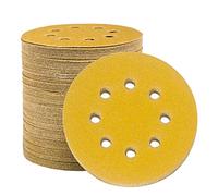 STEBRUAM Disques de Ponçage Papier Abrasifs 125mm, 100 Disques Abrasifs de Ponçage Ponceuse tampons ponçage ronds 8 trous Grain 80 pour Poncer Polir Dérouiller