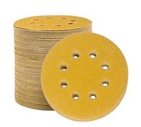 STEBRUAM Disques de Ponçage Papier Abrasifs 125mm, 100 Disques Abrasifs de Ponçage Ponceuse tampons ponçage ronds 8 trous Grain 40 pour Poncer Polir Dérouiller