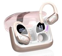 STECEi Casque Audio AI Traducteur Vocal Instantané, 75Hrs Écouteur Traducteur Instantané avec 3 en 1 Écouteur AI Traduction Vocale Instantanée pour Affaires, Or Rose