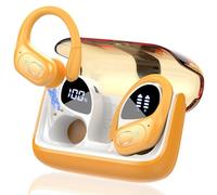 STECEi Ecouteurs sans Fil Sport, 75Hrs Écouteurs Bluetooth 5.4 avec 3D HiFi Stéréo, 4 ENC Réduction de Bruit Mics, Oreillette Bluetooth sans Fil avec Affichage LED, Casque Running IP7 Étanche, Jaune