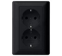 Steckdose - GIRA - 0783005 - Noir - Rectangulaire - A encastrer - Prise double