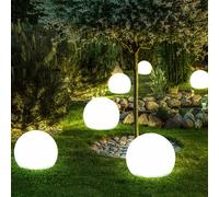 Steckleuchte Solaire Solarkugel LED Extérieure, Blanc Argent, 6er Set
