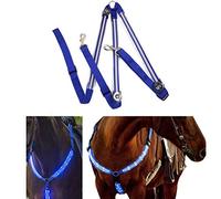 Stecto Harnais LED pour cheval, collier lumineux à LED pour chevaux, harnais de poitrine, équipement de sécurité optimale lors de l'équitation pour chevaux visibles
