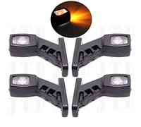 Stedeya 4 x feux de gabarit côté gauche et côté droit 12/24V tricolore à LED rouge et blanc + feu de position lateral pour remorque camion camionette fourgon chassis etc.