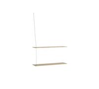 Stedge 2.0 Étagère 80 cm Chêne Pigmenté Blanc/Acier Inoxydable