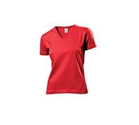 Stedman Apparel Classic-T V-neck/ST2700 - T-shirt - coupe droite - Manches Courtes - Femme - Rouge - Scarlet Red - 38 (Taille fabricant: S)
