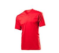 Stedman Apparel T-Shirt Classique à Manches Courtes pour Homme, col en V, ST2300, Rouge écarlate, XL