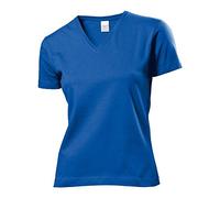 Stedman T-shirt avec col en V pour femme Bleu Bleu roi L