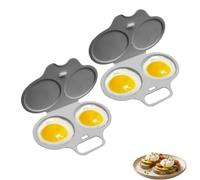 Stedwell Pocheuse à Oeufs Micro Onde,Cuiseur Oeuf Micro Ondes,Cuit Oeuf Micro Onde,2 Cavity Microwave Egg Poacher,Nonstick Poached Egg Maker With Lid,Moule à Vapeur,Antiadhésive Sans Huile，Gris*2