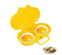 Stedwell Pocheuse à Oeufs Micro Onde,Cuiseur Oeuf Micro Ondes,Cuit Oeuf Micro Onde,2 Cavity Microwave Egg Poacher,Nonstick Poached Egg Maker With Lid,Moule à Vapeur,Antiadhésive Sans Huile，Jaune