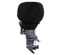 STEECA Housse de Moteur Hors-Bord étanche 600D résistante à la décoloration pour Moteur de Bateau - pour Moteur de 50 à 115 CV - Noir