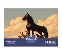 Steed et Chien Jigsaw Puzzle Jeu De Famille 1000 Pièces Compagnons du désert Puzzle Décoration Intérieure Divertissement Créatif pour Adultes Et Enfants À Partir De 14 Ans 70x50cm/1000pcs