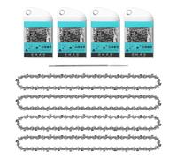 STEEIRO Lot de 4 chaînes de tronçonneuse 3/8" LP 1,3 mm 52 TG 35 cm avec 1 lime Compatible avec Makita, Husqvarna, Dolmar et plus (3/8" 1,3 mm 52 TG)