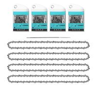 STEEIRO Lot de 4 chaînes de tronçonneuse 3/8" LP 1,3 mm, 57 TG, 40 cm, avec 1 lime Compatible avec Einhell, Echo, Dolmar, Worx et autres (3/8" 1,3 mm 57 TG)