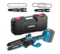 STEEIRO Mini tronçonneuse sans fil de 6 et 8", compatible avec batterie Makita 18 V, scie sans fil, tronçonneuse manuelle sans outil, pour sécateur de jardin, coupe du bois (sans batterie)