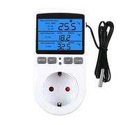 STEEIRO Régulateur de température - Prise 230 V - Avec minuterie et sonde - Thermostat numérique - Prise de chauffage - Interrupteur de température pour serre, terrarium, réfrigérateur, aquarium (avec