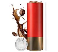 Steel Coffee Tumbler, Skinny Slim Cup, 20 Oz 9.05 Inches Portable Bottle, Double Wall Insulation with Easy Grip, Drink Accessory for School Picnic, Home Supply for Camping Daily Outdoors and Travelers