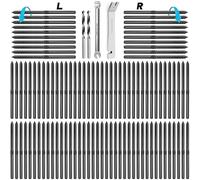 Steel DN Mate Lot de 200 vis tire-fond noires en acier inoxydable T316 pour tige en bois de 0,3 cm, kit de garde-corps noir, garde-corps d'escalier, kit de balustre à faire soi-même, clé incluse DM45