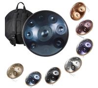 Steel Drum 432Hz/440Hz Handpan D Mineur Instrument à Tambour à Main en Acier 22Inch 12/10/9 Notes,Tambour handpan Avec Sac et Maillets pour la Création Musicale(Bleu,432Hz/9Note)