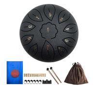 Steel Drum - C Tone 11 Notes Steel Drum for Kids, Aldults with Drums Bag, Drumsticks, Soundpad, Finger Cots, Sheet Music, Step into Music Life (Black)