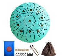 Steel Drum - C Tone 11 Notes Steel Drum for Kids, Aldults with Drums Bag, Drumsticks, Soundpad, Finger Cots, Sheet Music, Step into Music Life (Lake Blue)