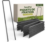 Steel Fixing Pegs (100 Pieces)-Fixing Staples for Mulching,Mesh and Netting-Garden Stakes-150 mm Long,25 mm Wide Ø 2.7 mm