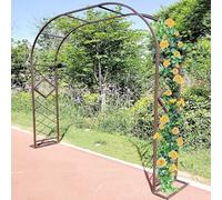 Steel Garden Trellis Outdoor 2,3 m et 8,9 pieds Plantes d'escalade Pergola noire avec base Parfait pour les mariages et les événements Décoration de jardin 138 x 220 cm