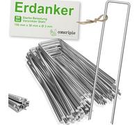 Steel Ground Anchor-50 Pieces-For Fixing Tents,Fences,Garden Non-woven-150 mm x 30 mm x 3 mm-Ground Anchor/Ground Anchor