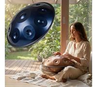 Steel Handpan D Minor Musical Drum with 9 10 12 Notes Tuned 432Hz 440Hz for Yoga Meditation Sound Healing Handpan Instrument for Performance Practice and Learning(Bleu,440HZ/12 Note)