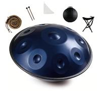 Steel Handpan Drum D Minor Handpan Instrument with 9 10 12 Notes Tuned 432Hz 440Hz for Meditation Yoga Music Practice Sound Healing and Percussion Instrument Learning(Bleu,440HZ/12 Note)