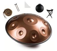 Steel Handpan Drum D Minor Handpan Instrument with 9 10 12 Notes Tuned 432Hz 440Hz for Meditation Yoga Music Practice Sound Healing and Percussion Instrument Learning(Or,440HZ/10 Note)