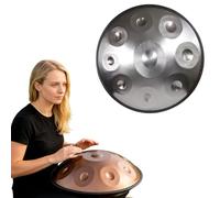 Steel Handpan Drum D Minor with 9 10 12 Notes Tuned 432Hz 440Hz Handpan Instrument for Meditation Yoga Sound Healing Music Practice Percussion Learning and Relaxation(Silver,432HZ/12 Note)