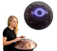 Steel Handpan Drum D Minor with 9 10 12 Notes Tuned 432Hz 440Hz Handpan Instrument for Meditation Yoga Sound Healing Music Practice Percussion Learning and Relaxation(Dark purple,432HZ/10 Note)