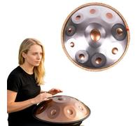 Steel Handpan Drum D Minor with 9 10 12 Notes Tuned 432Hz 440Hz Handpan Instrument for Meditation Yoga Sound Healing Music Practice Percussion Learning and Relaxation(Silver2,432HZ/12 Note)