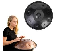 Steel Handpan Drum D Minor with 9 10 12 Notes Tuned 432Hz 440Hz Handpan Instrument for Meditation Yoga Sound Healing Music Practice Percussion Learning and Relaxation(Noir,440HZ/9 Note)